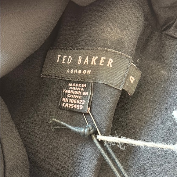 NWT Ted Baker 100% Silk Elegant Black Embroidered Dress - Picture 11 of 11